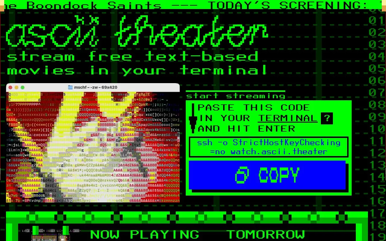 ASCII Theatre homepage screenshot