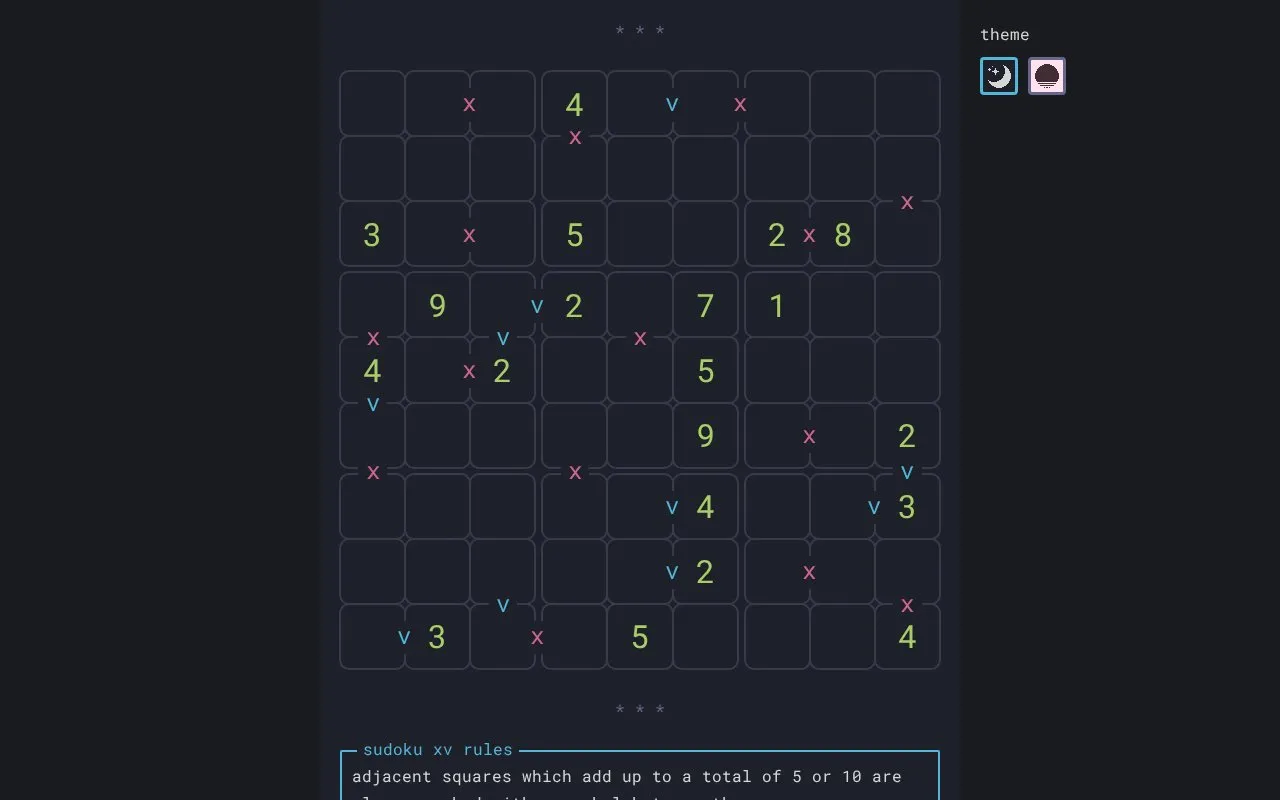 Sudoku XV homepage screenshot