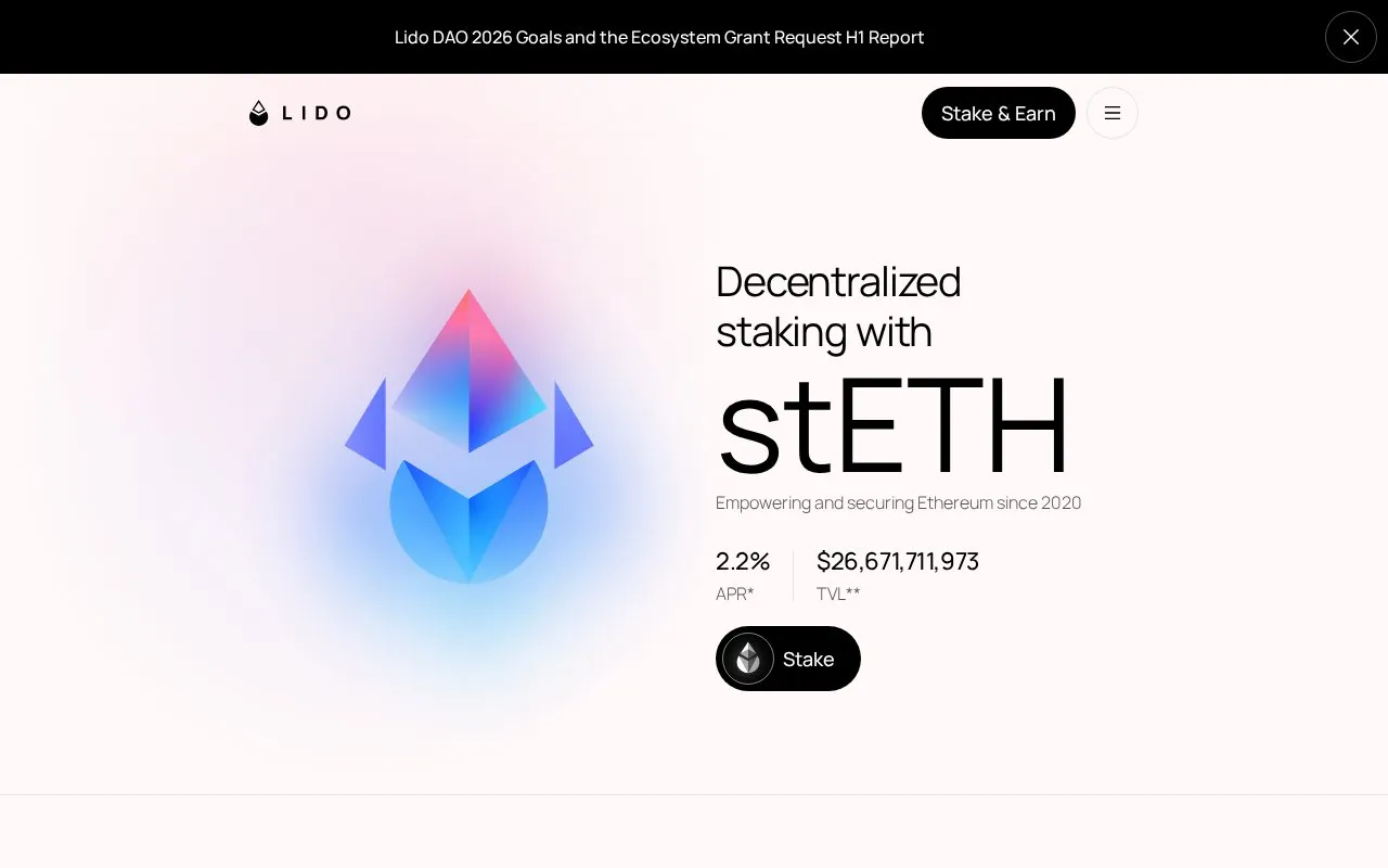Lido homepage screenshot