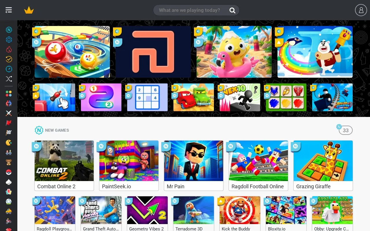 Miniplay homepage screenshot