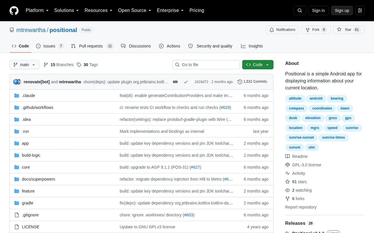 Positional homepage screenshot