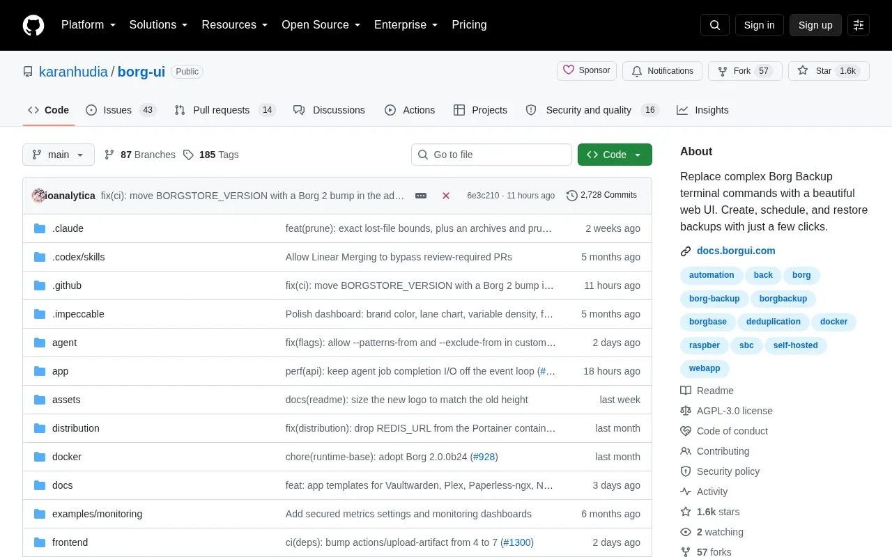 WebUI homepage screenshot
