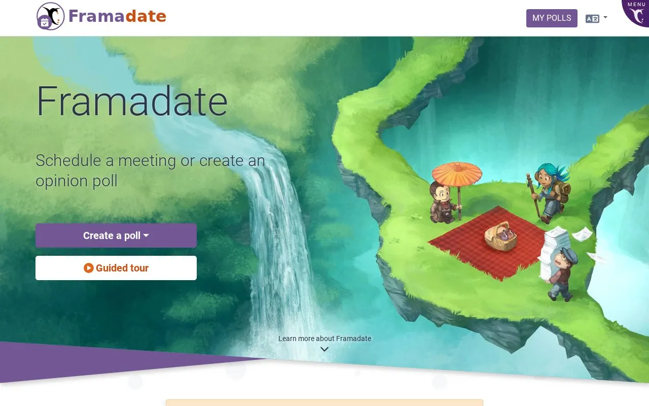 framadate homepage screenshot