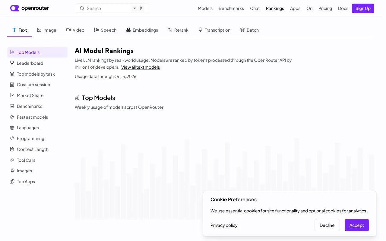 OpenRouter homepage screenshot