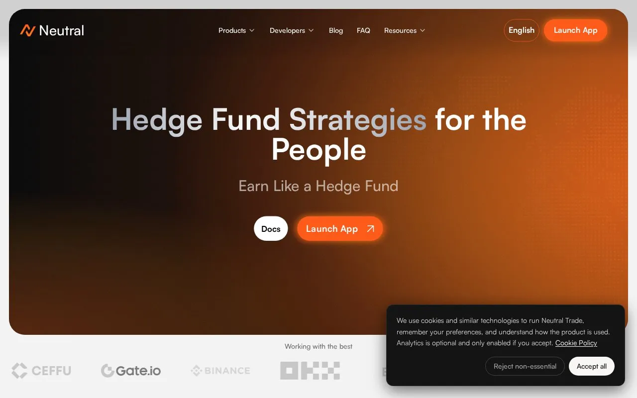 Neutral Trade homepage screenshot