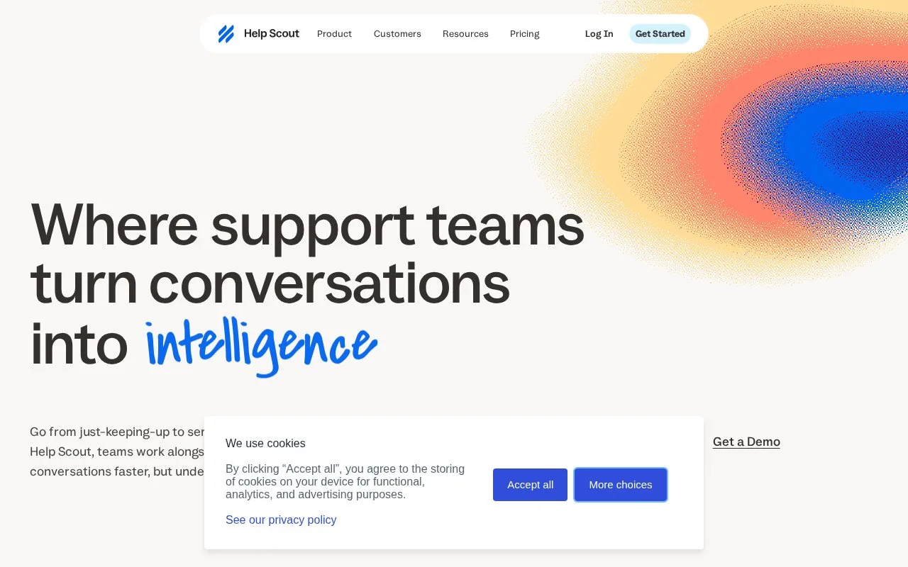 Help Scout homepage screenshot