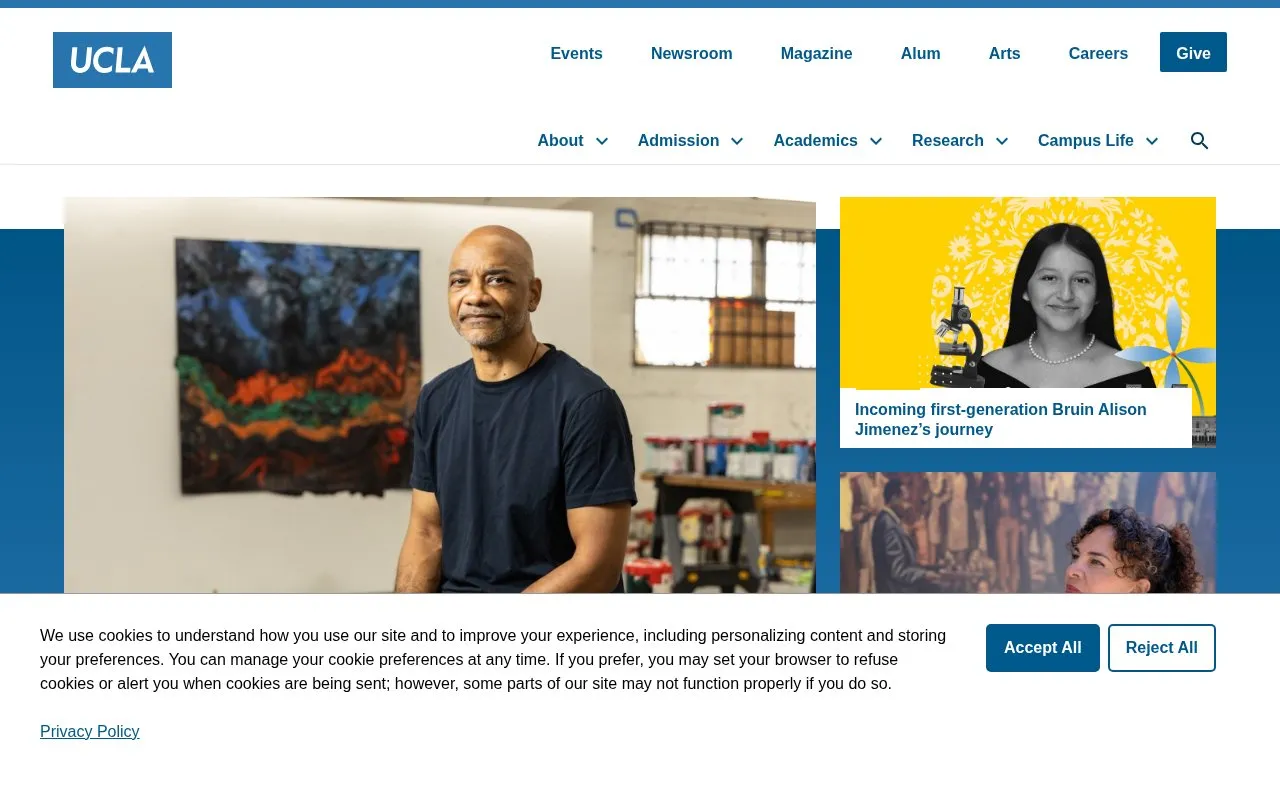 University of California, Los Angeles homepage screenshot