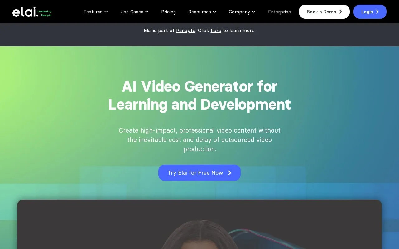 Elai.io homepage screenshot