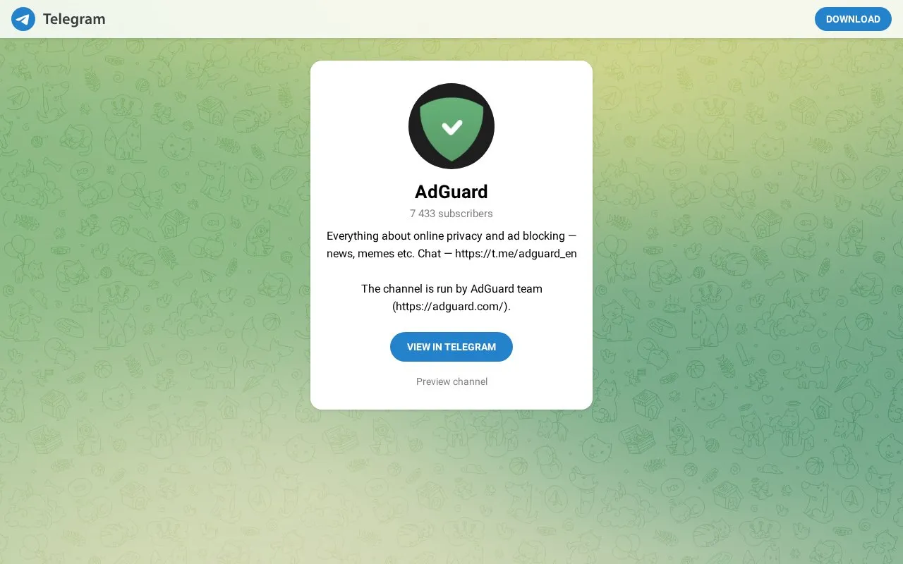 Adguarden homepage screenshot