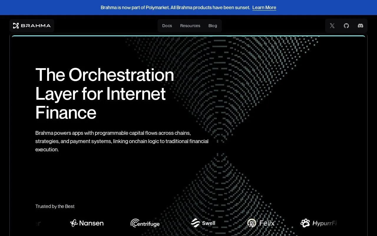 Brahma Console homepage screenshot