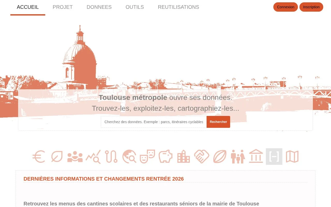 data.toulouse-metropole.fr homepage screenshot