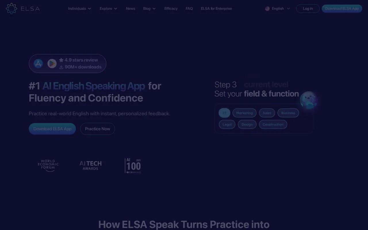 Elsaspeak homepage screenshot