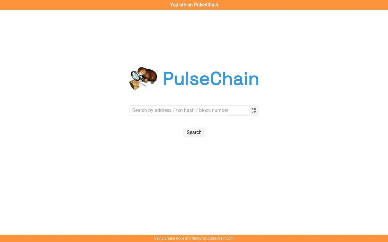 PulseChain — otterscan homepage screenshot