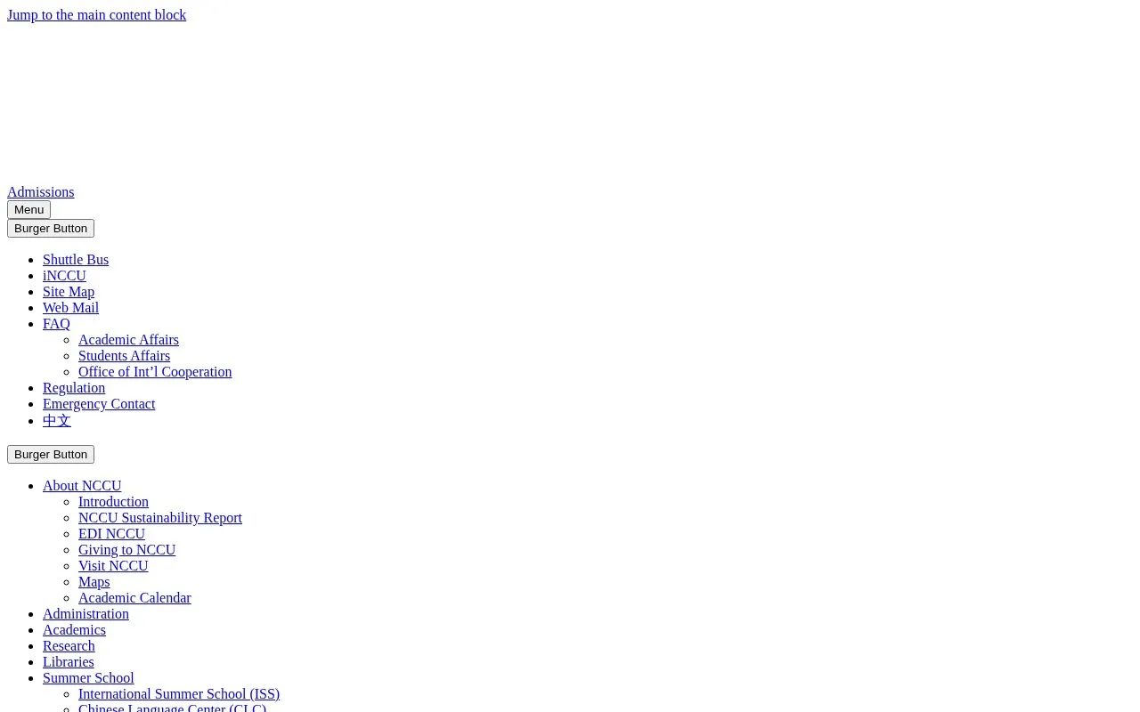 National Chengchi University homepage screenshot
