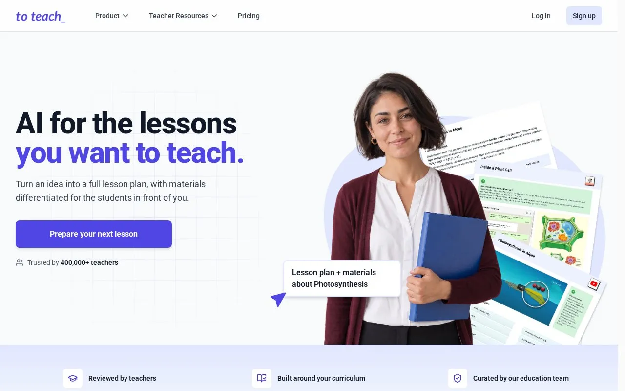 to teach_ homepage screenshot