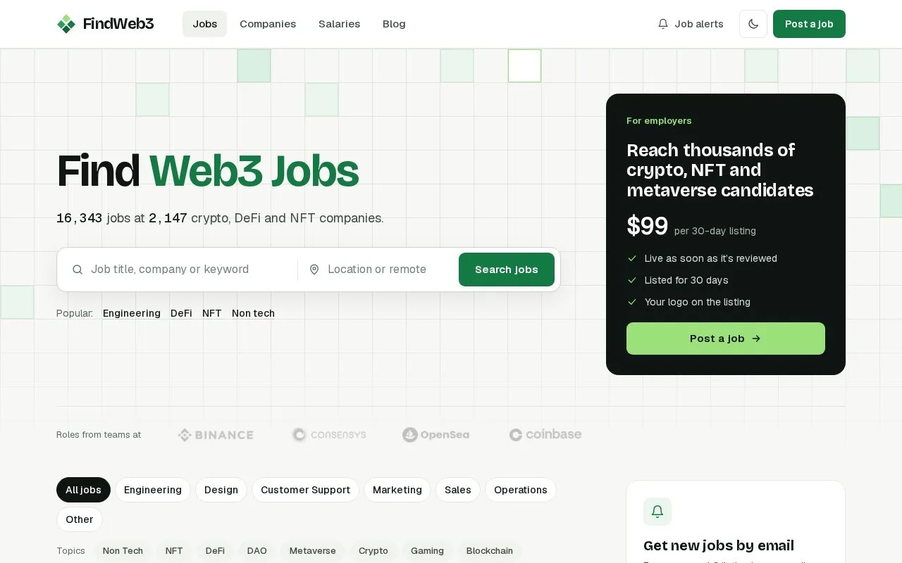 FindWeb3 homepage screenshot