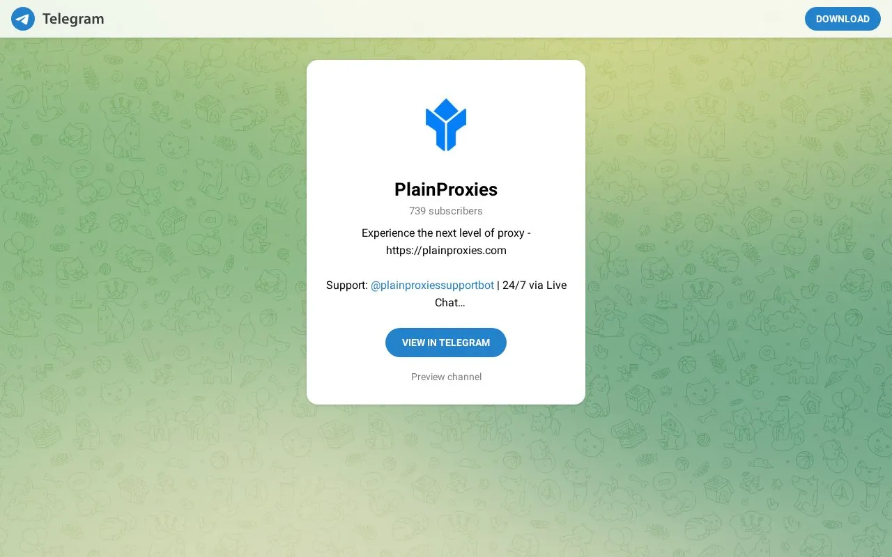 Plain Proxies homepage screenshot