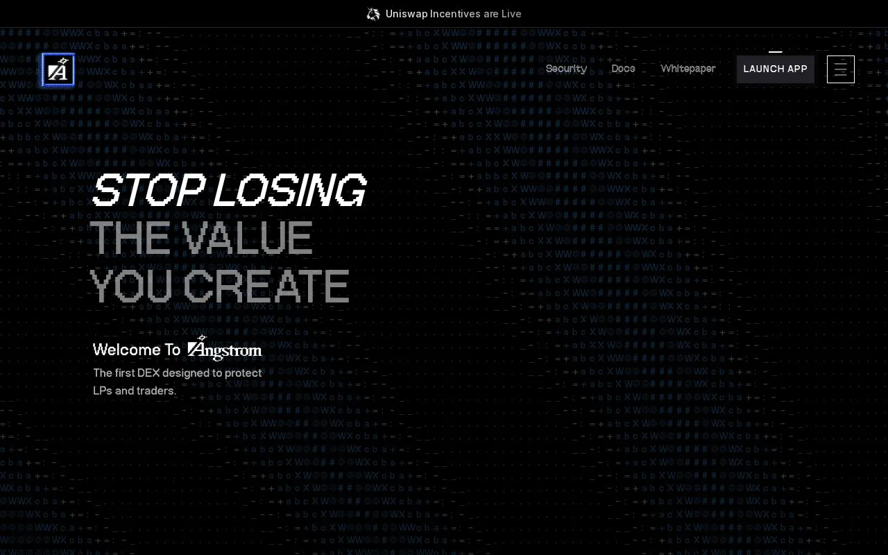Angstrom homepage screenshot