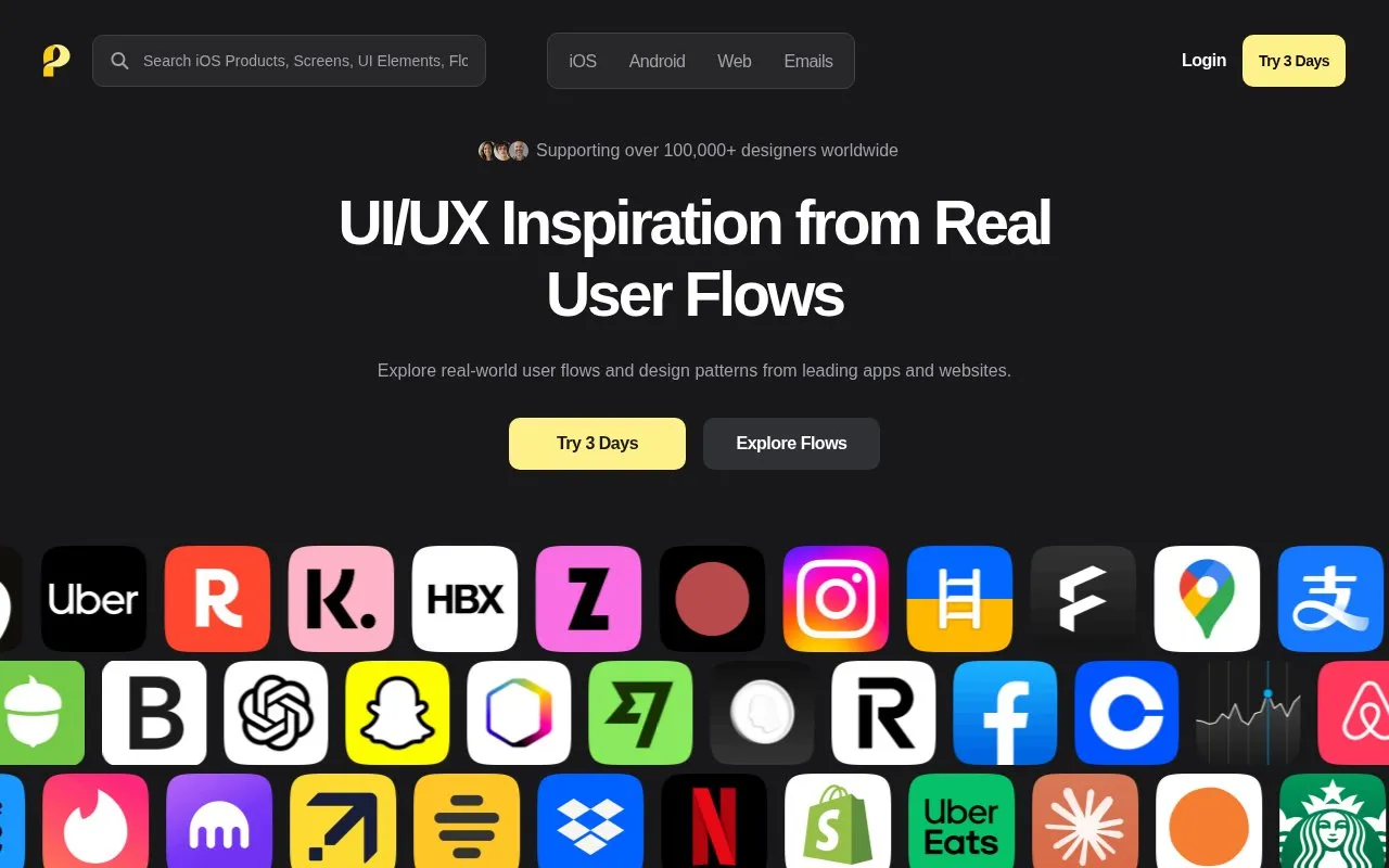 Pageflows homepage screenshot