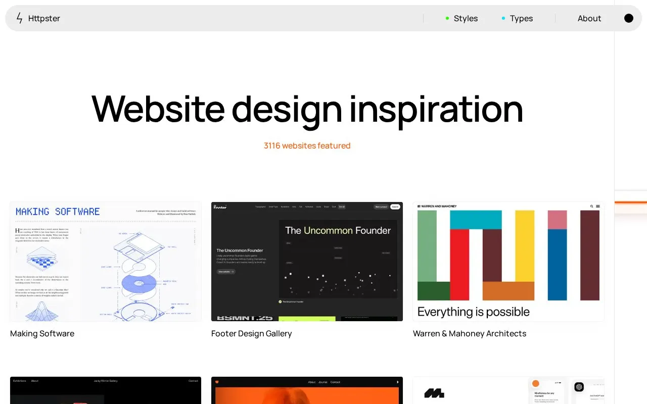 httpster homepage screenshot