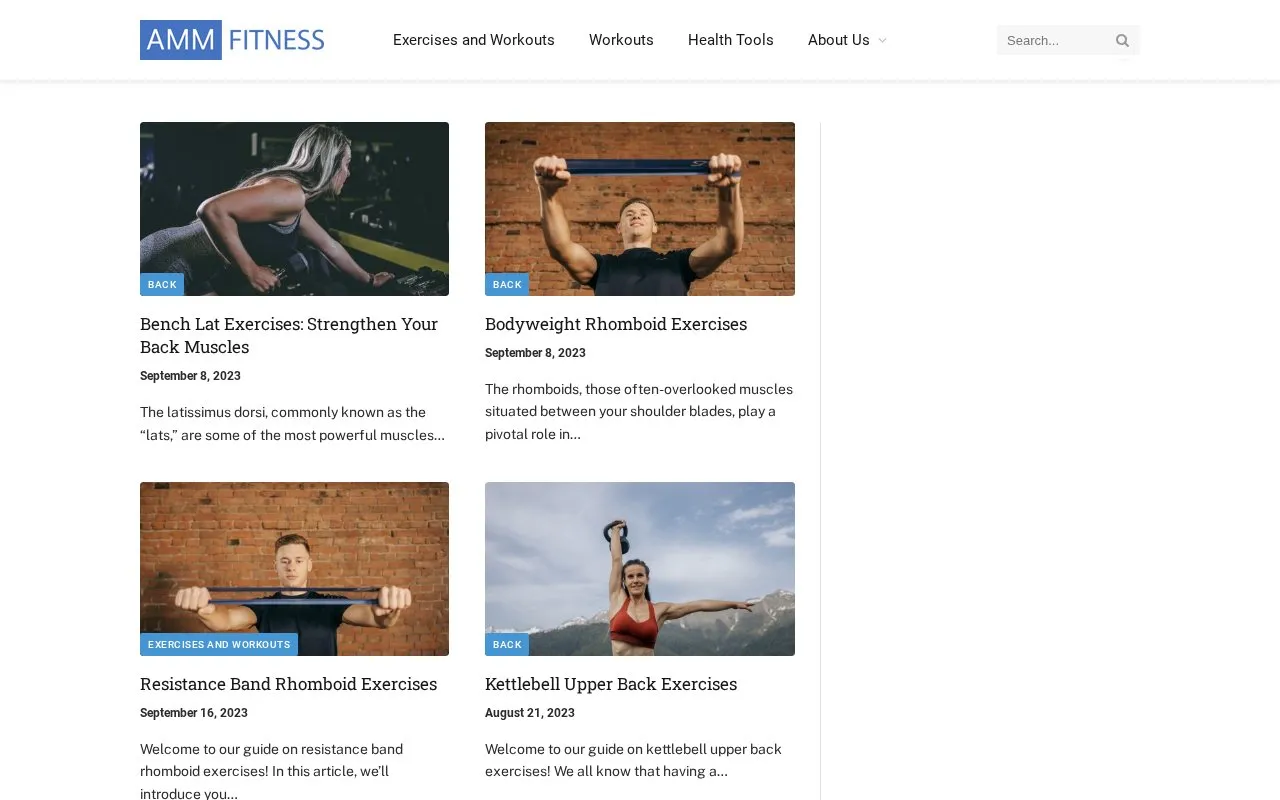 AMMFitness homepage screenshot