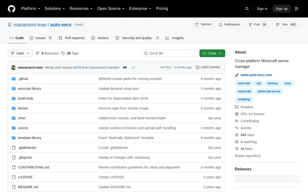 Auto Mcs homepage screenshot