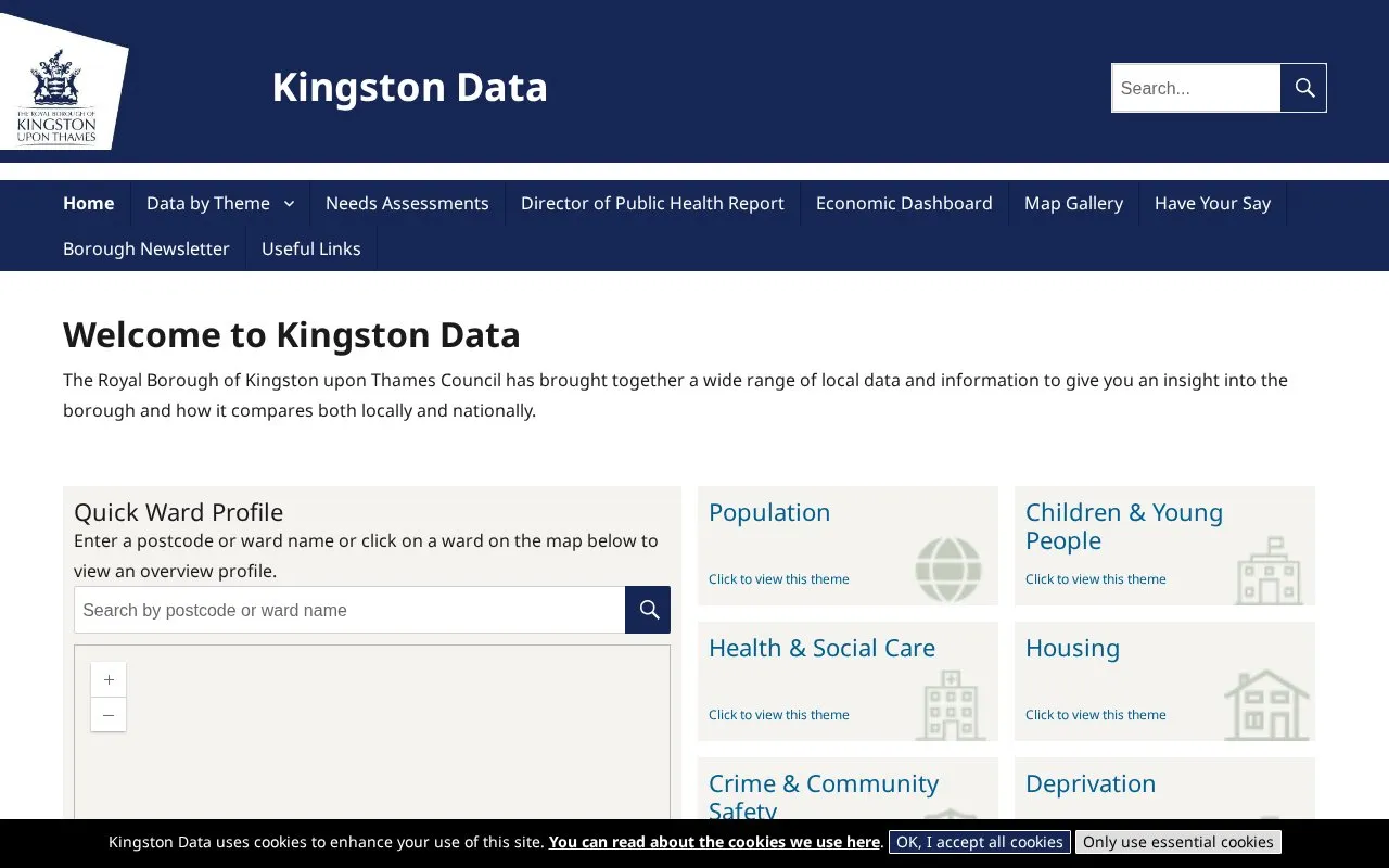 Kingston Data homepage screenshot