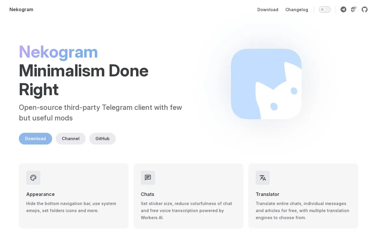 Nekogram homepage screenshot