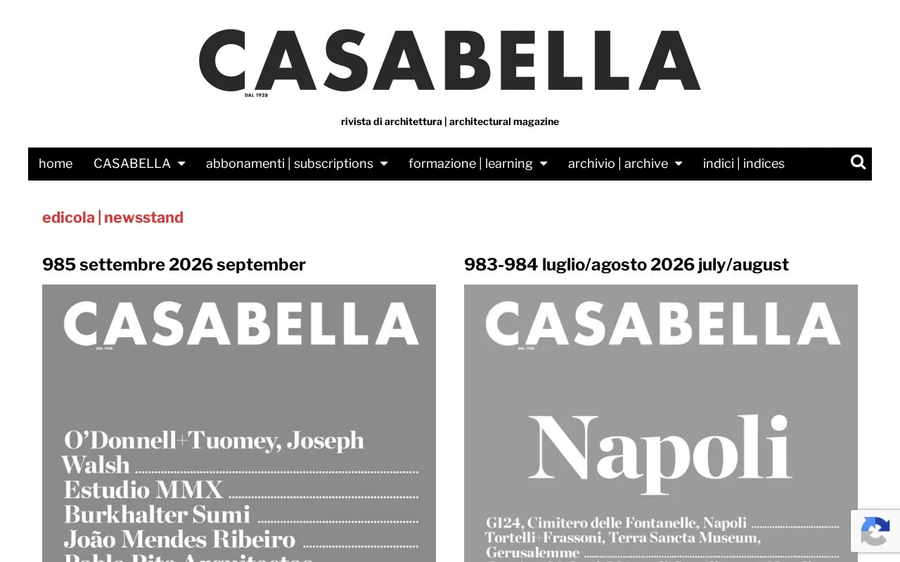Casabella homepage screenshot