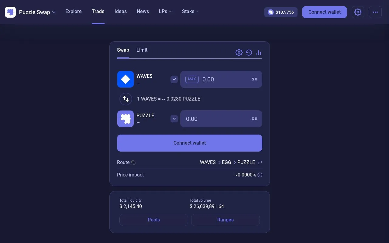 Puzzle Swap homepage screenshot