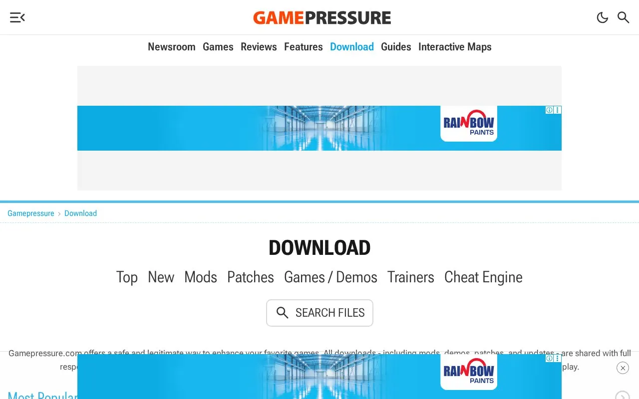 GamePressure homepage screenshot