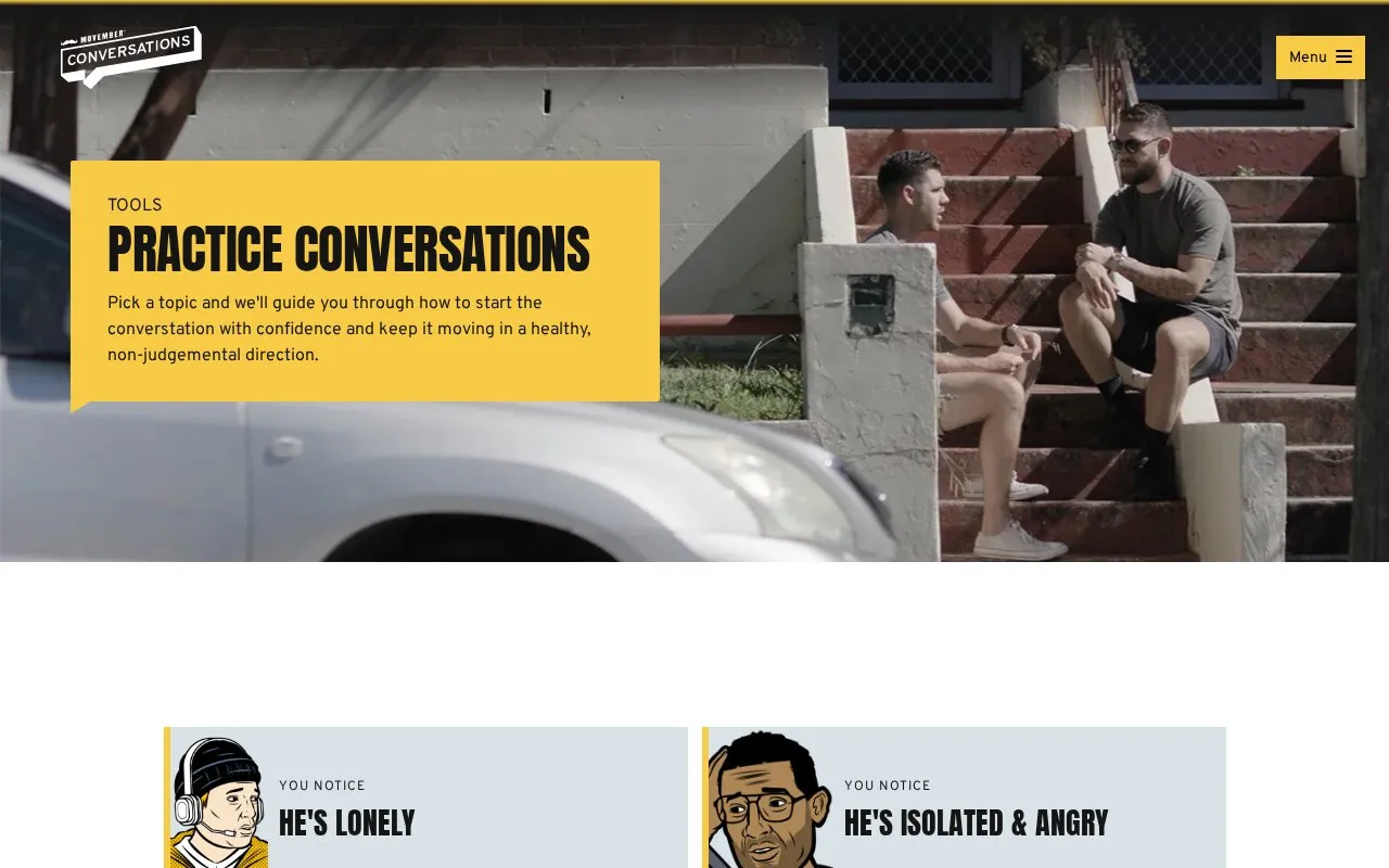 Conversations homepage screenshot