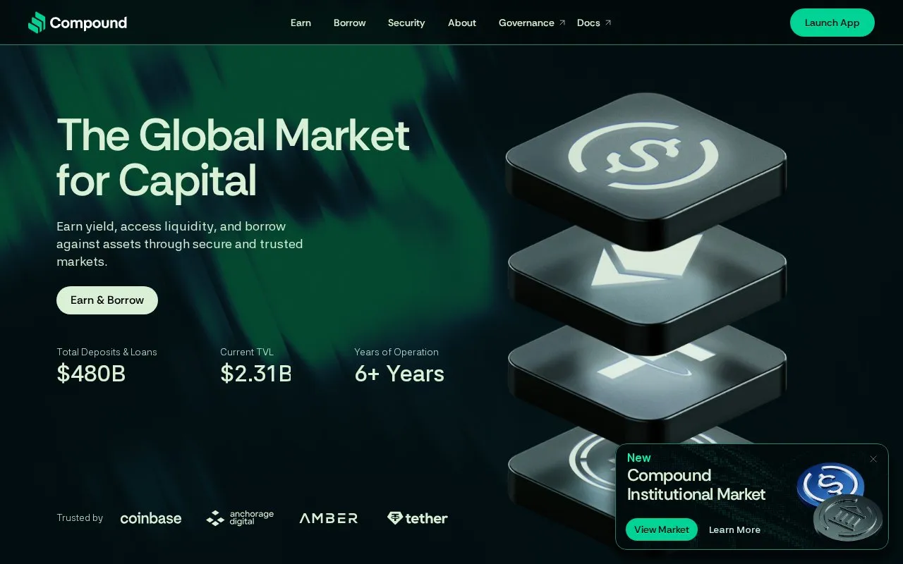 Compound V3 homepage screenshot