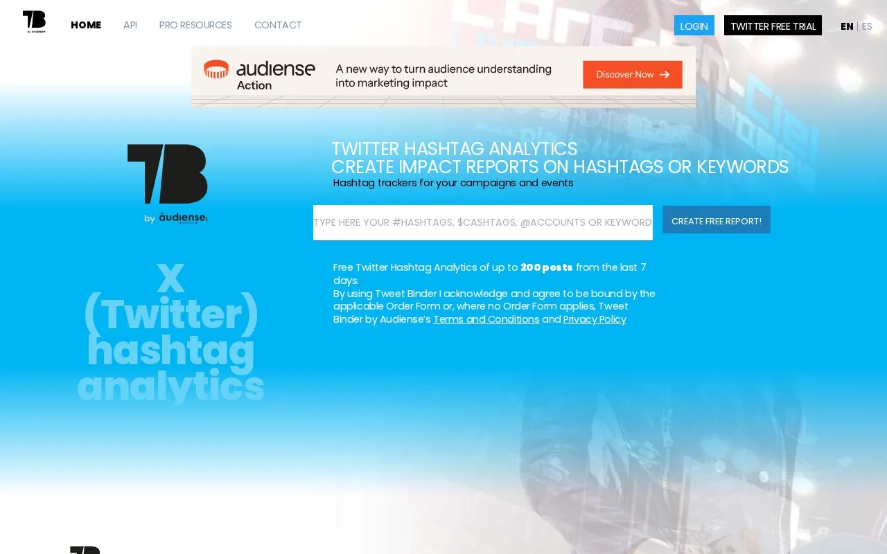 Tweet Binder homepage screenshot