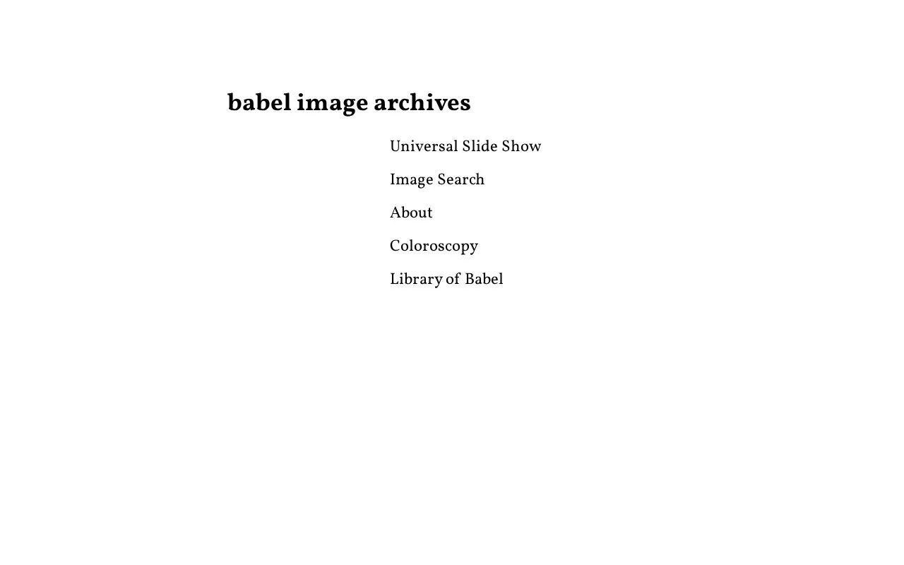 babel image archives homepage screenshot