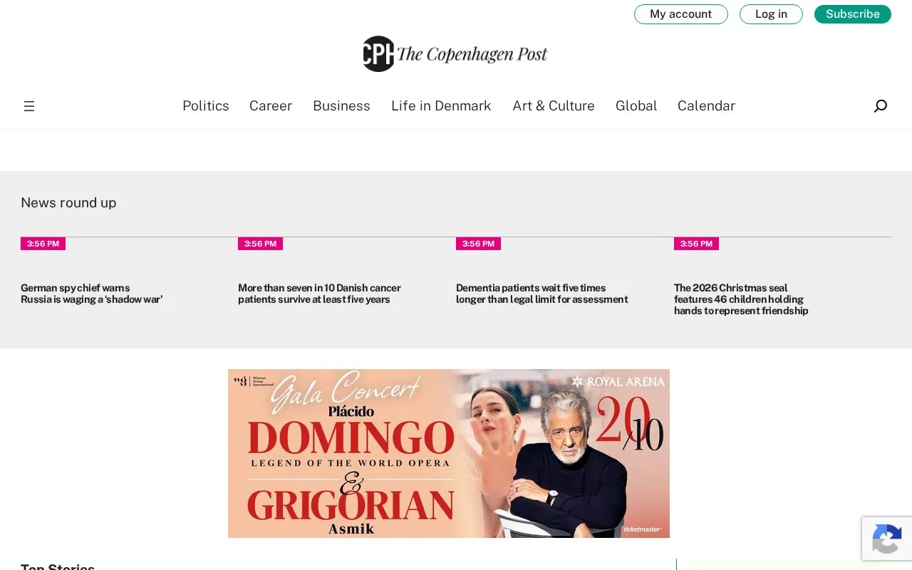 The Copenhagen Post homepage screenshot