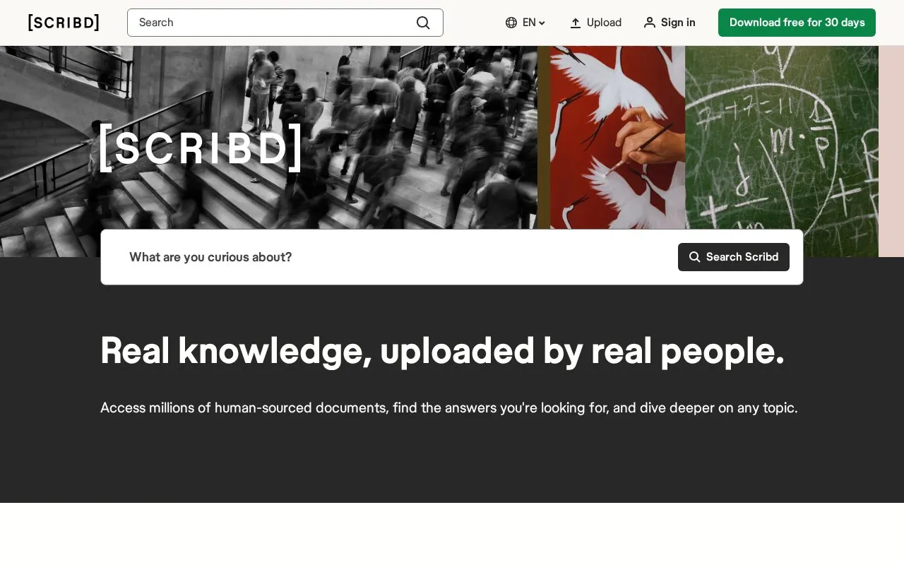 Scribd homepage screenshot