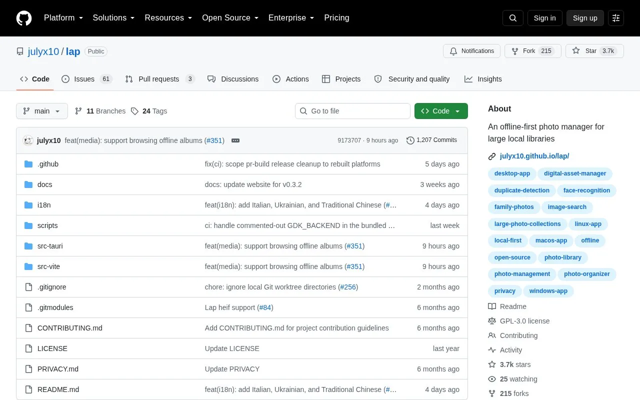 Lap homepage screenshot