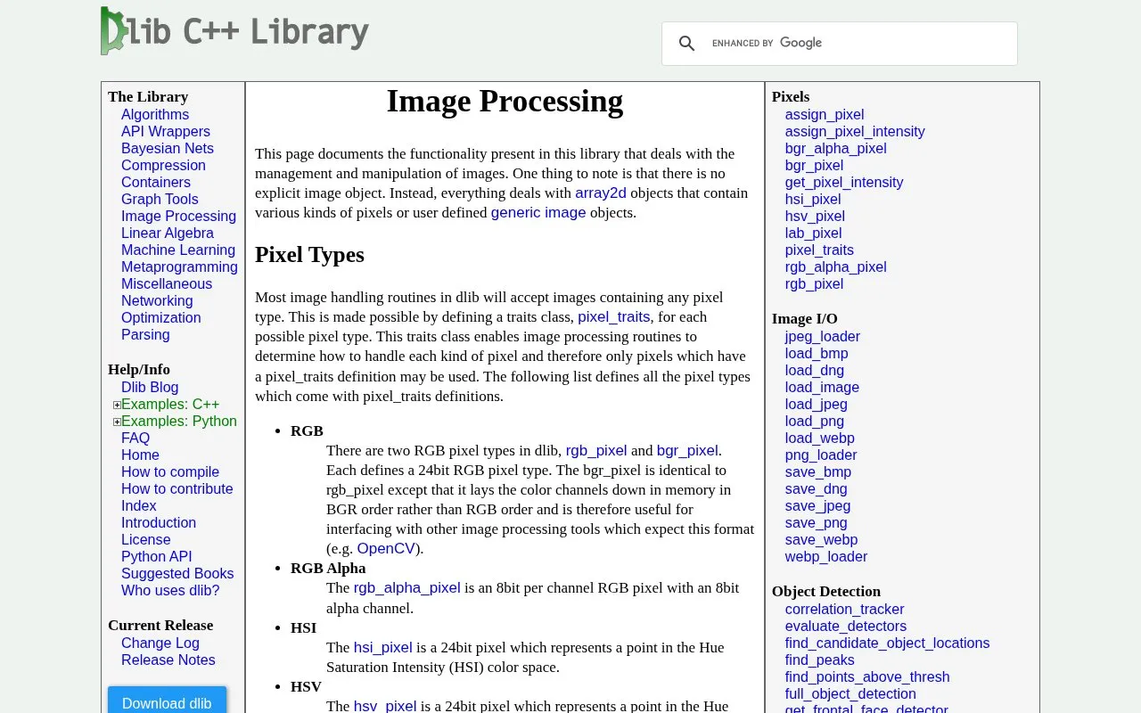 DLib homepage screenshot