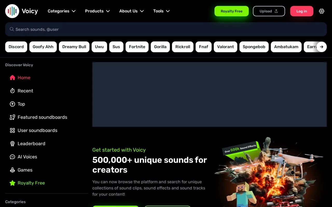 Voicy homepage screenshot