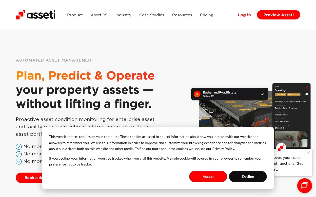 Asseti homepage screenshot