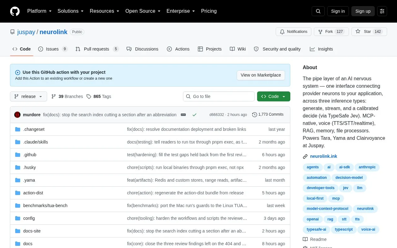 Neurolink homepage screenshot