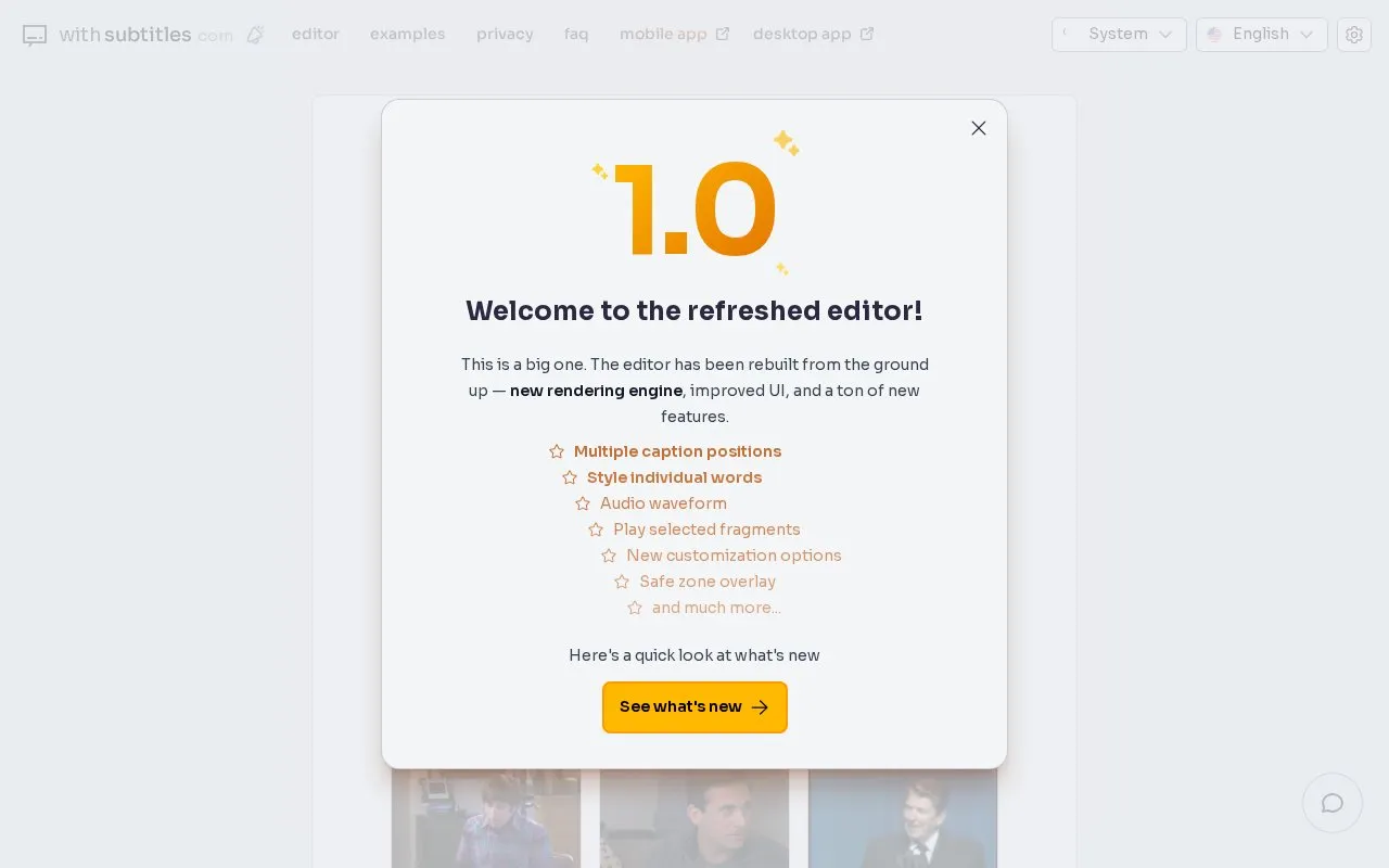 WithSubtitles homepage screenshot