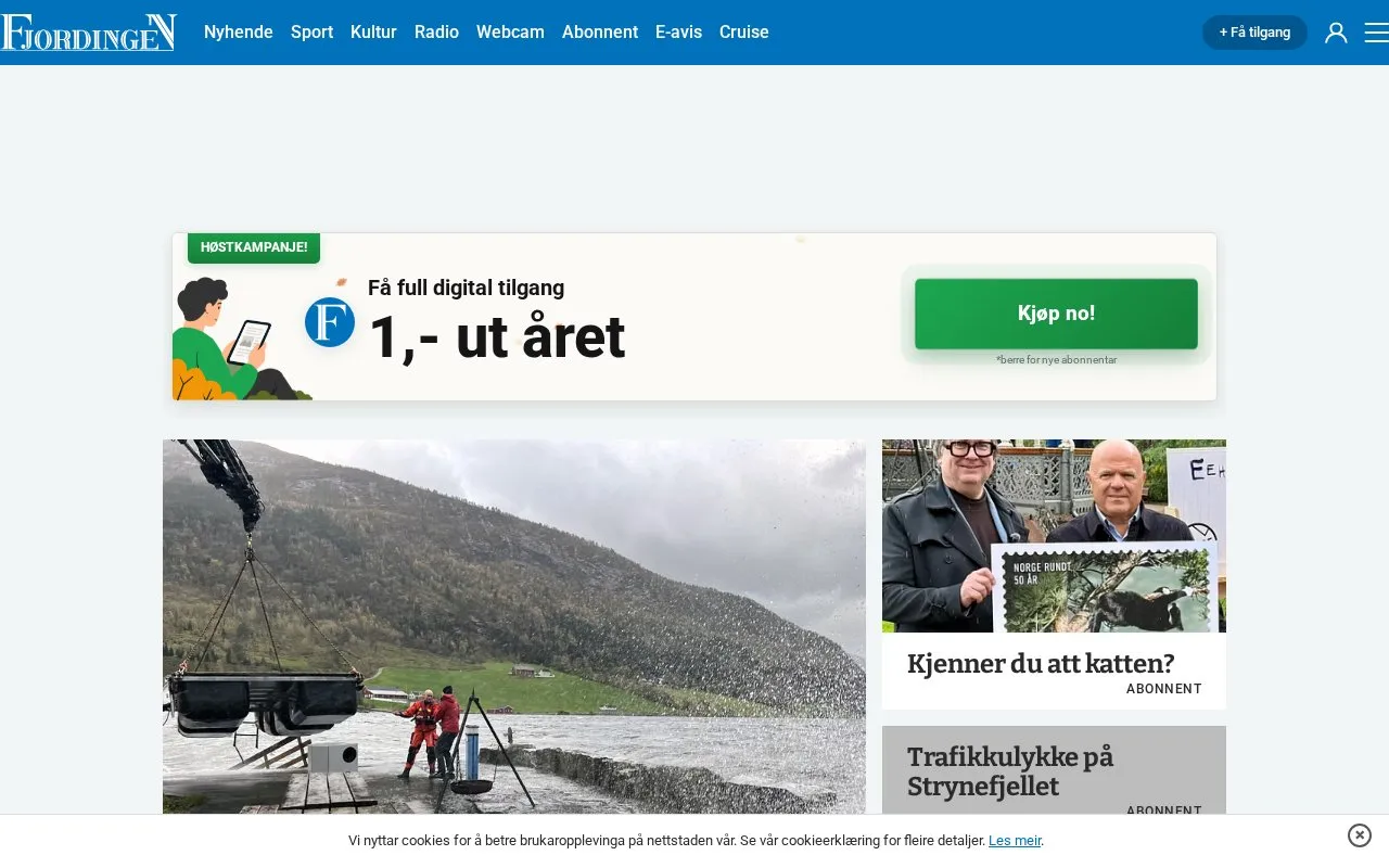 Fjordingen homepage screenshot