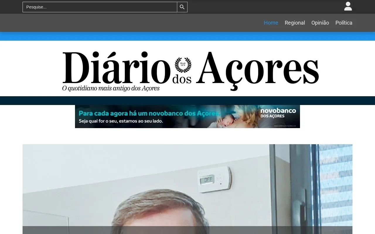 Diário dos Açores homepage screenshot