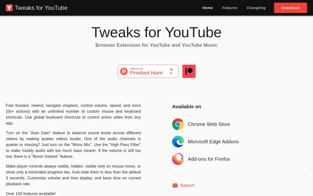 Tweaks for YT homepage screenshot