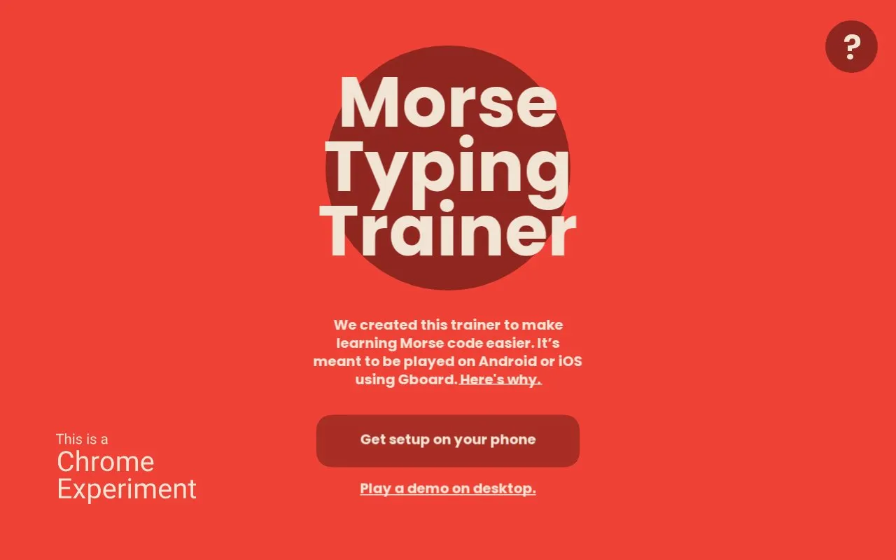 Morse Typing Trainer homepage screenshot