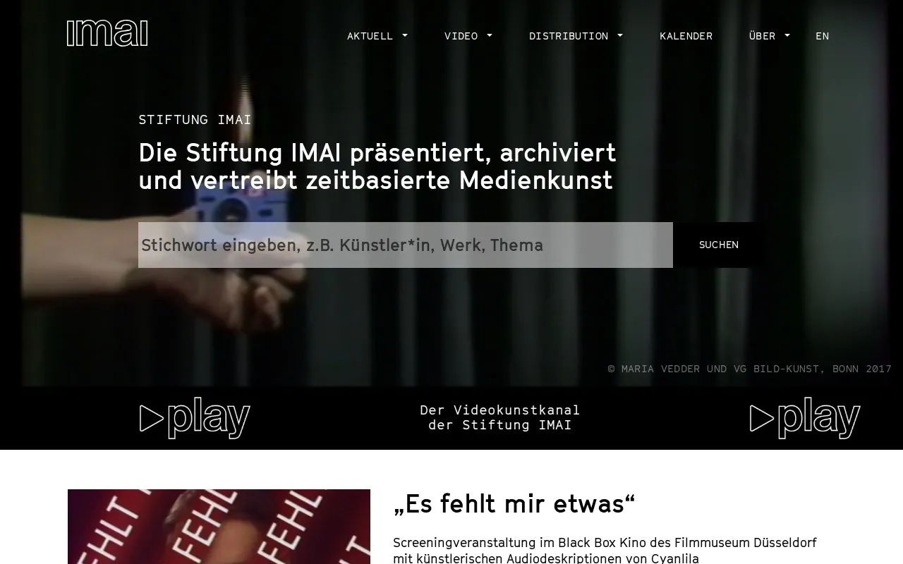 Stiftung imai homepage screenshot