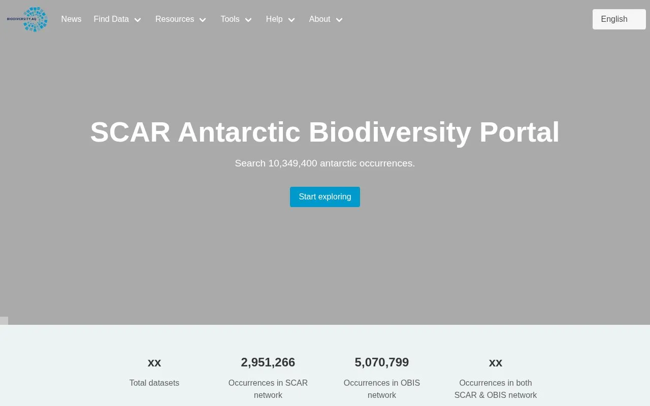 biodiversity.aq homepage screenshot
