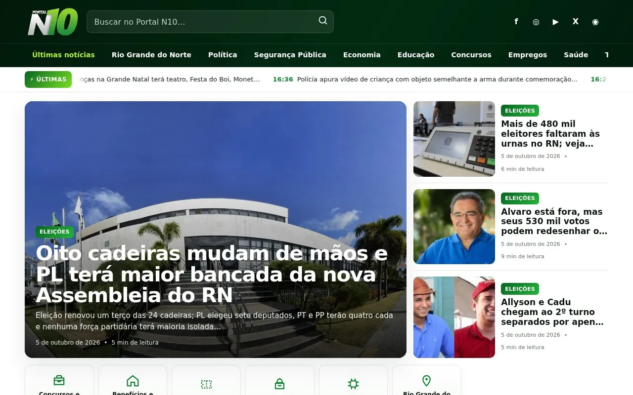 Portal N10 homepage screenshot
